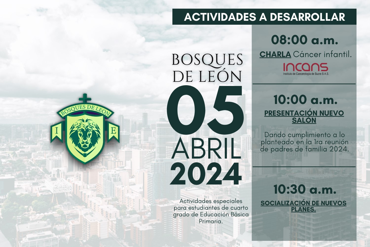 Educación y Compromiso Social: Agenda de Actividades del 5 de Abril en Bosques de León